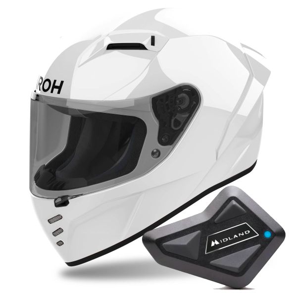 Casque Integral Airoh Connor Color White + Kit Bluetooth BT Mini Casque Integral Airoh Connor Color White + Kit Bluetooth BT Mini