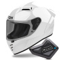 Casque Integral Airoh Connor Color White + Kit Bluetooth BT Mini