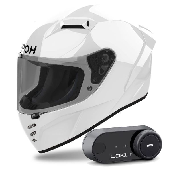 Casque Integral Airoh Connor Color White + Kit Bluetooth Lokui K30 Casque Integral Airoh Connor Color White + Kit Bluetooth Lokui K30