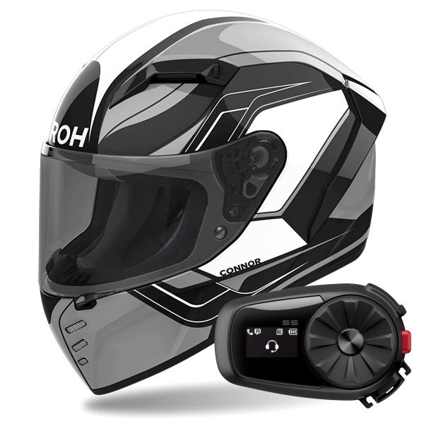 Casque Integral Airoh Connor Dunk Black + Kit Bluetooth 5S Solo