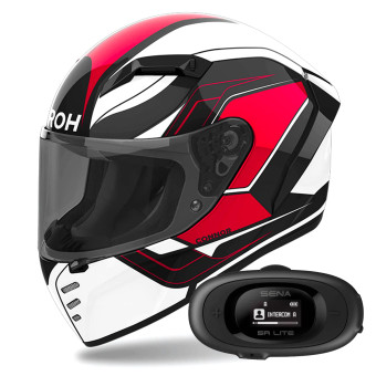 Casque Integral Airoh Connor Dunk Red + Kit bluetooth 5R Lite Solo