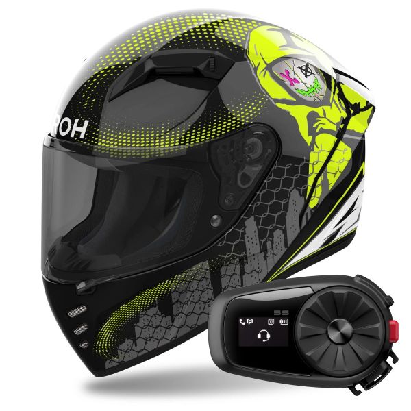 Casque Integral Airoh Connor Gamer + Kit Bluetooth 5S Solo