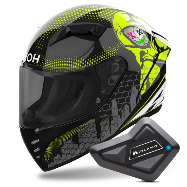 Casque Integral Airoh Connor Gamer + Kit Bluetooth BT Mini