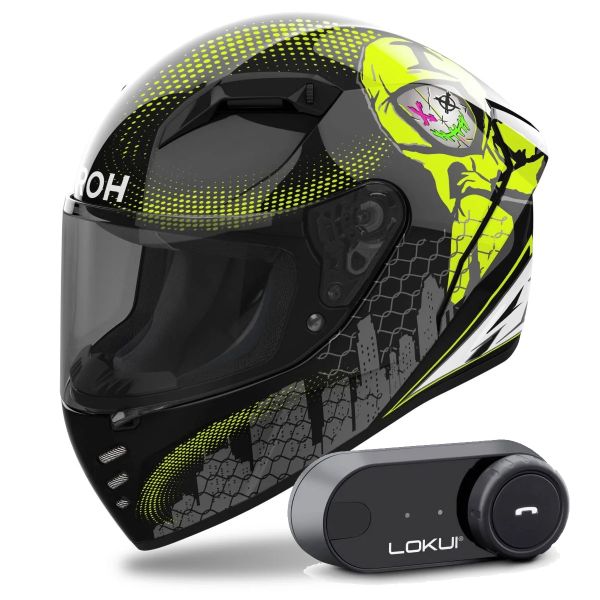 Casque Integral Airoh Connor Gamer + Kit Bluetooth Lokui K30