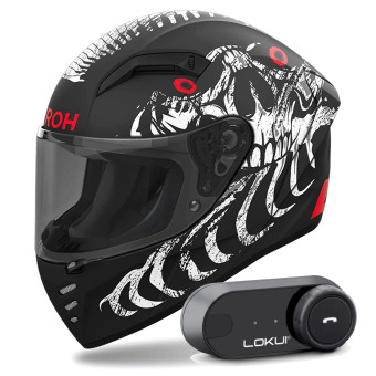 Casque Integral Airoh Connor Myth Matt + Kit Bluetooth Lokui K30