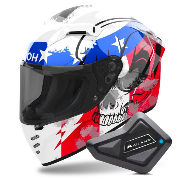 Casque Integral Airoh Connor Nation + Kit Bluetooth BT Mini