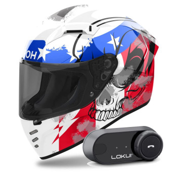 Casque Integral Airoh Connor Nation + Kit Bluetooth Lokui K30