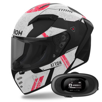 Casque Integral Airoh Connor Omega + Kit bluetooth 5R Lite Solo