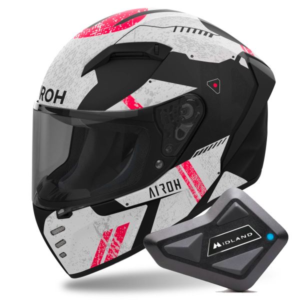 Casque Integral Airoh Connor Omega + Kit Bluetooth BT Mini