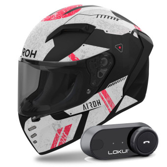 Casque Integral Airoh Connor Omega + Kit Bluetooth Lokui K30