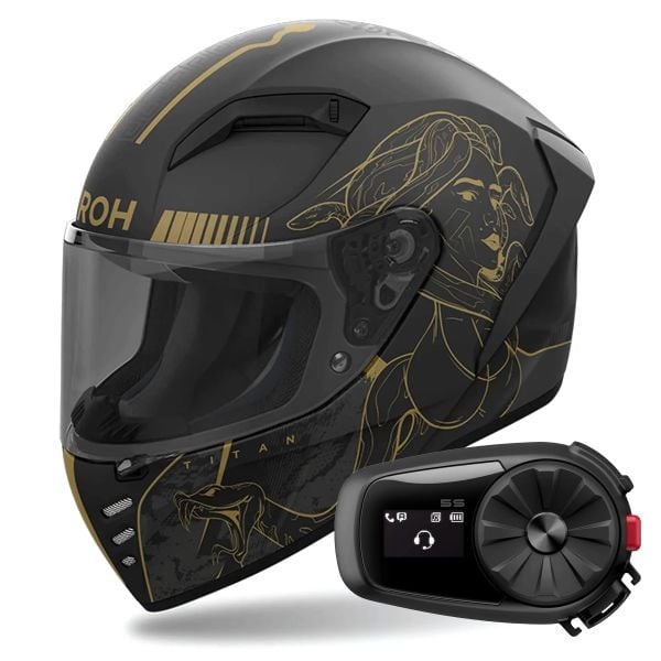 Casque Integral Airoh Connor Titan Matt + Kit Bluetooth 5S Solo Casque Integral Airoh Connor Titan Matt + Kit Bluetooth 5S Solo