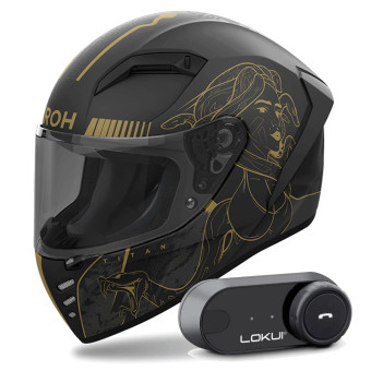 Casque Integral Airoh Connor Titan Matt + Kit Bluetooth Lokui K30