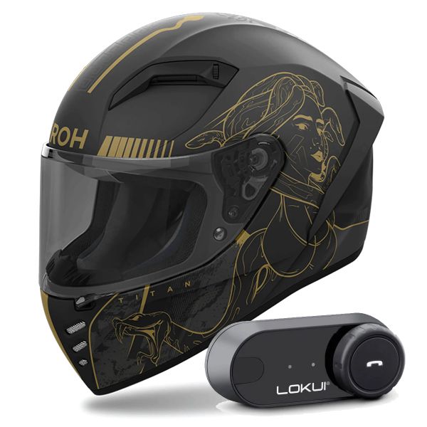 Casque Integral Airoh Connor Titan Matt + Kit Bluetooth Lokui K30 Casque Integral Airoh Connor Titan Matt + Kit Bluetooth Lokui K30