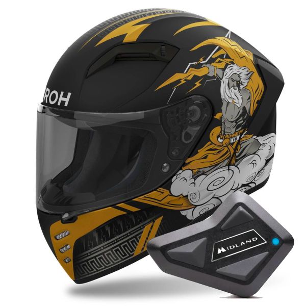 Casque Integral Airoh Connor Zeus + Kit Bluetooth BT Mini Casque Integral Airoh Connor Zeus + Kit Bluetooth BT Mini
