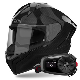 Casque Integral Airoh Matryx Carbon Gloss + Kit Bluetooth 5S Solo