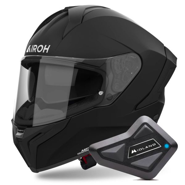 Casque Integral Airoh Matryx Color Black Matt + Kit Bluetooth BT Mini