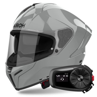 Casque Integral Airoh Matryx Color Cement Grey + Kit Bluetooth 5S Solo