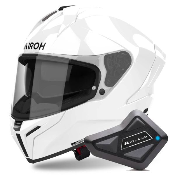 Casque Integral Airoh Matryx Color White + Kit Bluetooth BT Mini Casque Integral Airoh Matryx Color White + Kit Bluetooth BT Mini