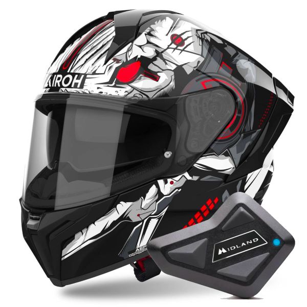 Casque Integral Airoh Matryx Nytro Gloss + Kit Bluetooth BT Mini
