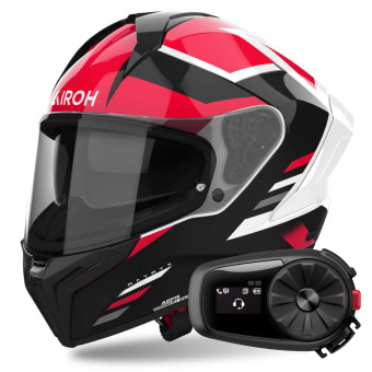 Casque Integral Airoh Matryx Throne Red + Kit Bluetooth 5S Solo