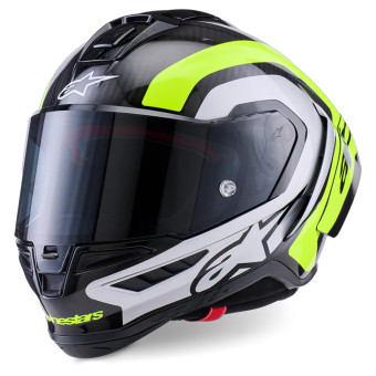 Casque Integral Alpinestars Supertech R10 Arius Black Silver Yellow Fluo Glossy
