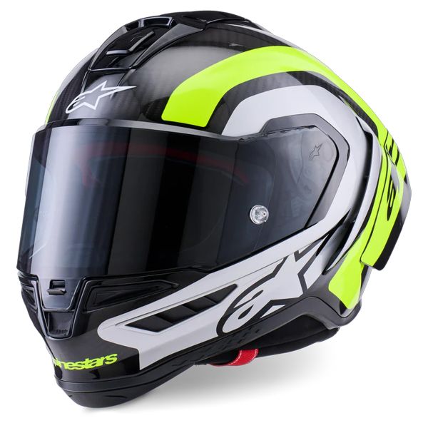 Casque Integral Alpinestars Supertech R10 Arius Black Silver Yellow Fluo Glossy