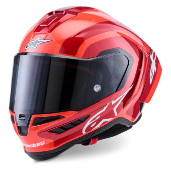 Casque Integral Alpinestars Supertech R10 Arius Black White Double Red Glossy