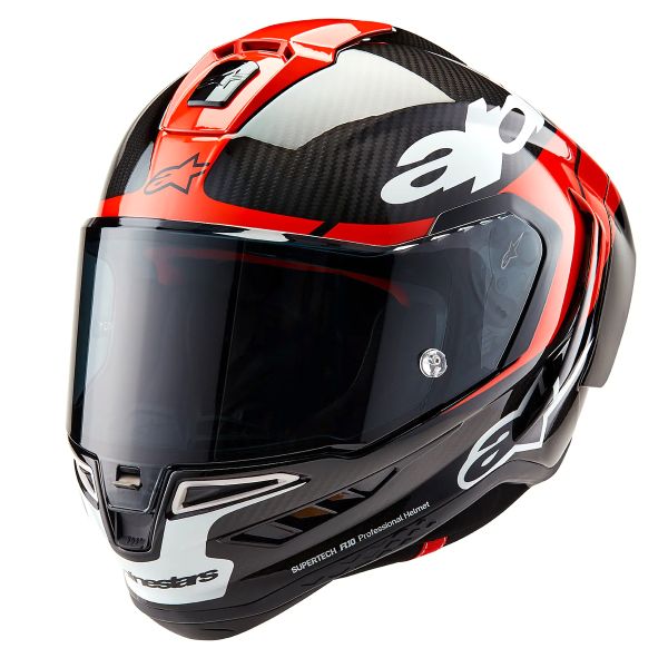 Casque Integral Alpinestars Supertech R10 Element Black Carbon Bright Red White