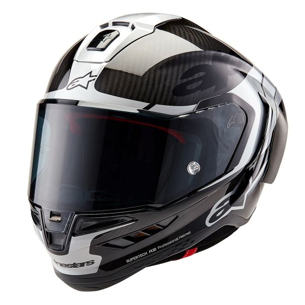 Casque Integral Alpinestars Supertech R10 Element Black Carbon Silver Black Glossy