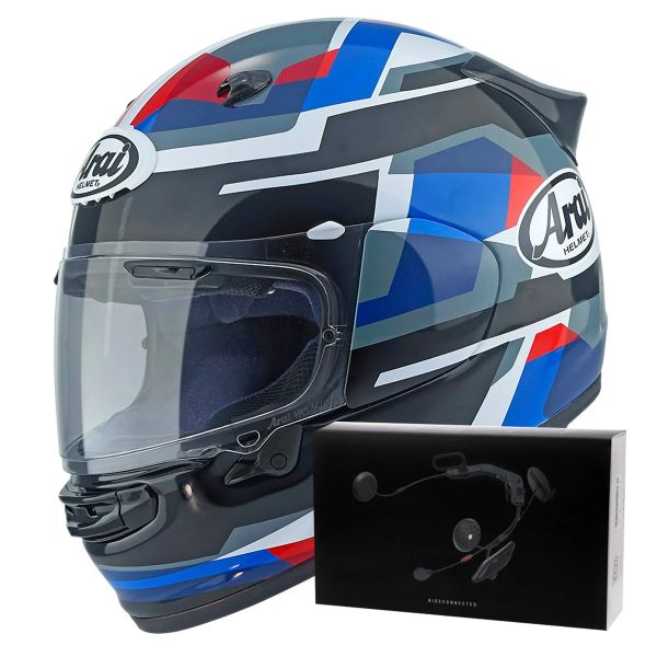 Casque Integral Arai Quantic Abstract Blue White Black + Kit bluetooth ACS10 Casque Integral Arai Quantic Abstract Blue White Black + Kit bluetooth ACS10