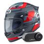 Casque Integral Arai Quantic Abstract Red Grey Black + Kit Bluetooth Lokui K30