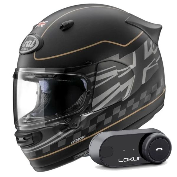 Casque Integral Arai Quantic Dark Citizen + Kit Bluetooth Lokui K30