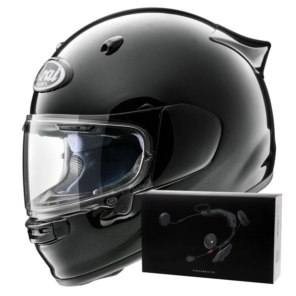 Casque Integral Arai Quantic Diamond Black + Kit bluetooth ACS10