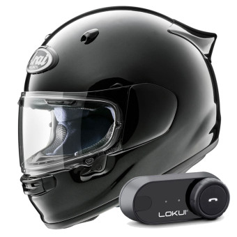 Casque Integral Arai Quantic Diamond Black + Kit Bluetooth Lokui K30