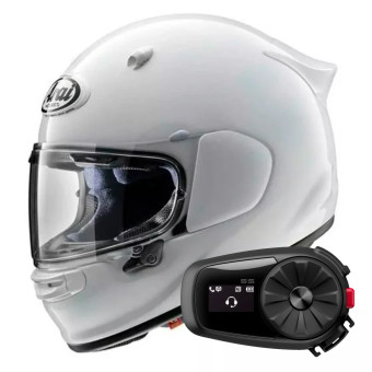 Casque Integral Arai Quantic Diamond White + Kit Bluetooth 5S Solo