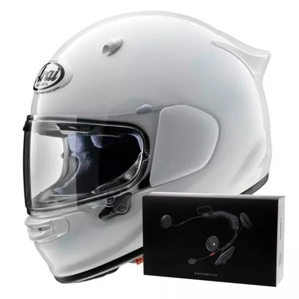 Casque Integral Arai Quantic Diamond White + Kit bluetooth ACS10