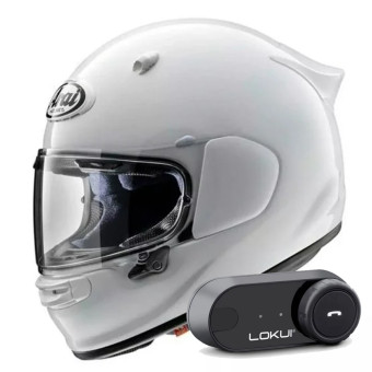 Casque Integral Arai Quantic Diamond White + Kit Bluetooth Lokui K30 Casque Integral Arai Quantic Diamond White + Kit Bluetooth Lokui K30
