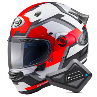 Casque Integral Arai Quantic Face Red + Kit Bluetooth BT Mini