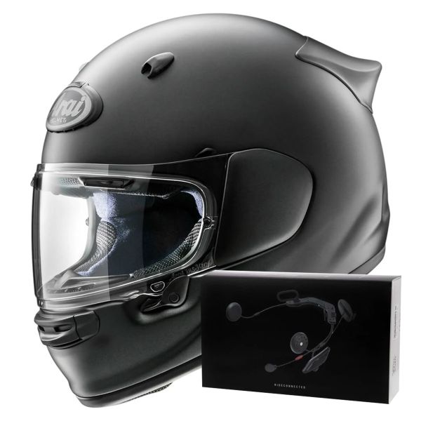 Casque Integral Arai Quantic Frost Black + Kit bluetooth ACS10