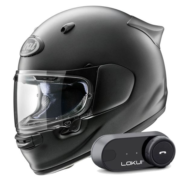 Casque Integral Arai Quantic Frost Black + Kit Bluetooth Lokui K30