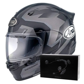 Casque Integral Arai Quantic Robotic Black + Kit bluetooth ACS10
