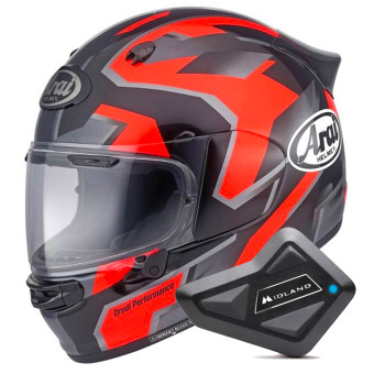 Casque Integral Arai Quantic Robotic Red + Kit Bluetooth BT Mini