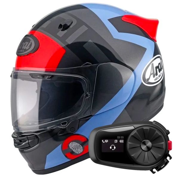 Casque Integral Arai Quantic Space Blue + Kit Bluetooth 5S Solo