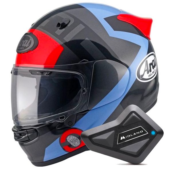 Casque Integral Arai Quantic Space Blue + Kit Bluetooth BT Mini