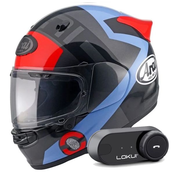 Casque Integral Arai Quantic Space Blue + Kit Bluetooth Lokui K30