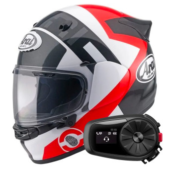 Casque Integral Arai Quantic Space Red + Kit Bluetooth 5S Solo