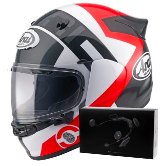 Casque Integral Arai Quantic Space Red + Kit bluetooth ACS10