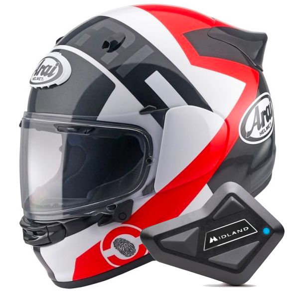 Casque Integral Arai Quantic Space Red + Kit Bluetooth BT Mini
