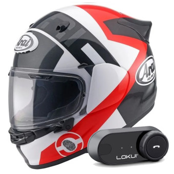 Casque Integral Arai Quantic Space Red + Kit Bluetooth Lokui K30
