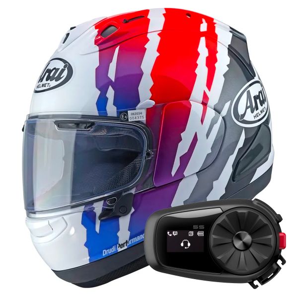 Casque Integral Arai RX-7V Evo Blade Red White Blue + Kit Bluetooth 5S Solo Casque Integral Arai RX-7V Evo Blade Red White Blue + Kit Bluetooth 5S Solo